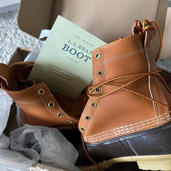 Women's L.L.Bean Boots, 8", Color:Tan/Bean Boot Brown/Gum, Size 7.5M(B), NWT - Picture 2 of 6